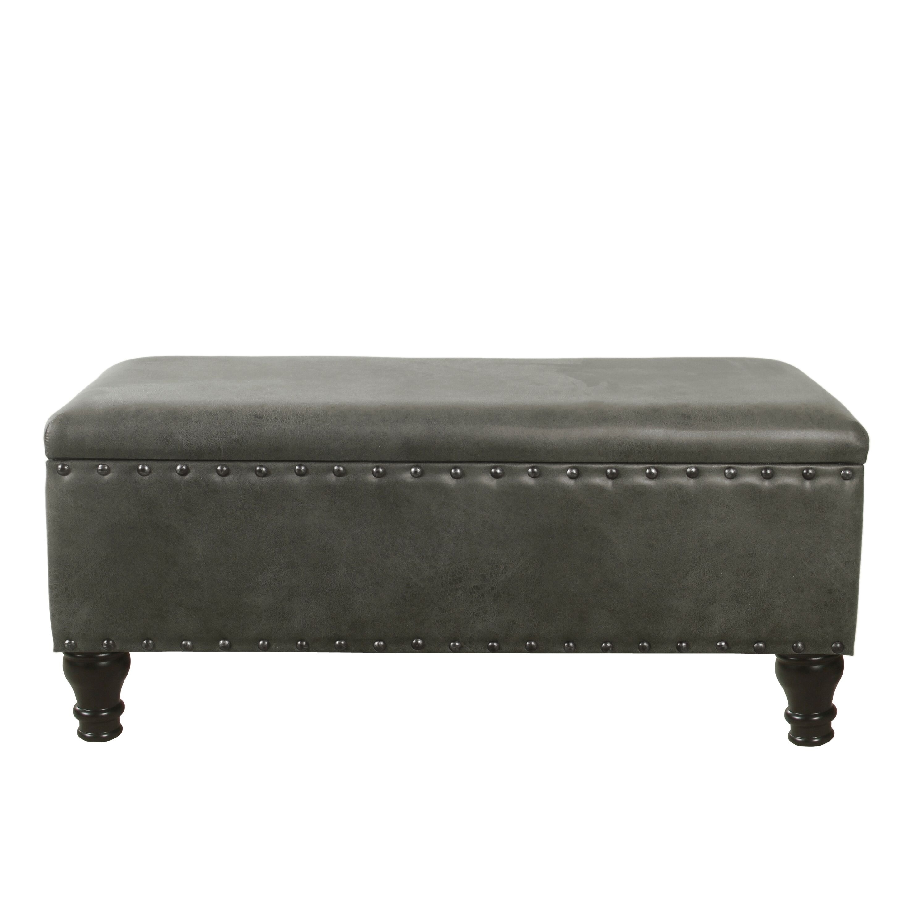 HomePop Storage Bench with Nail head Trim