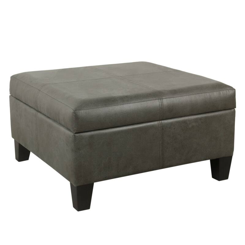 Copper Grove Mdina Large Faux Leather Storage Ottoman