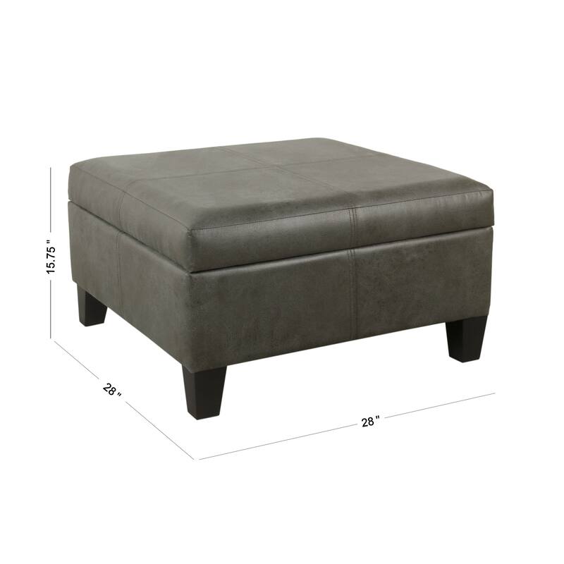 Copper Grove Mdina Large Faux Leather Storage Ottoman