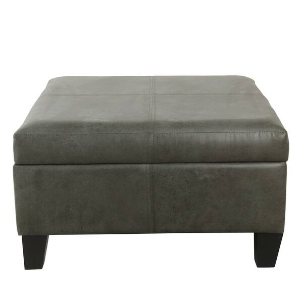slide 1 of 18, Copper Grove Mdina Large Faux Leather Storage Ottoman Grey