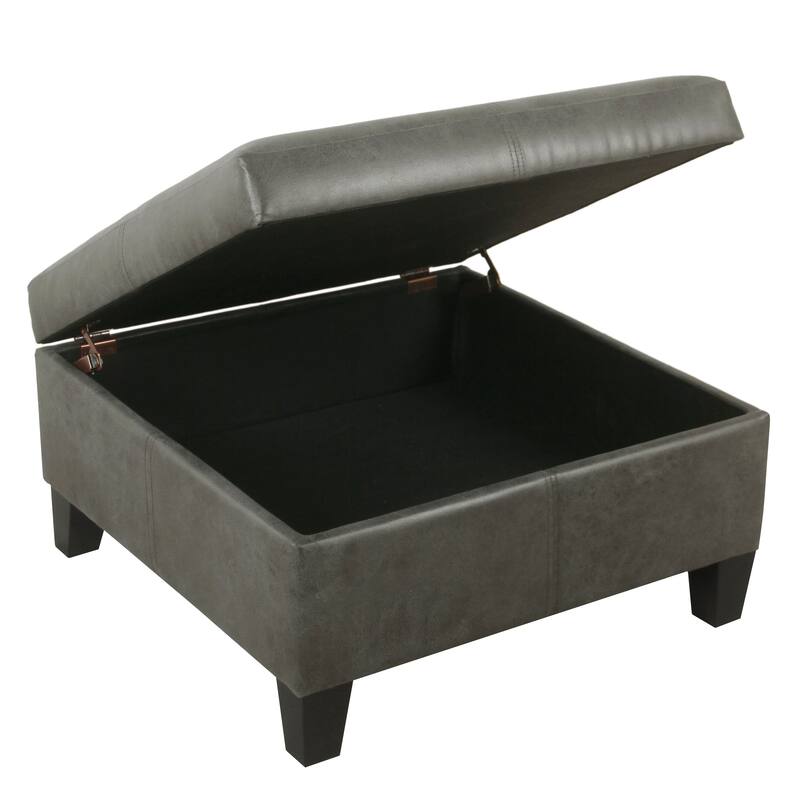 Copper Grove Mdina Large Faux Leather Storage Ottoman