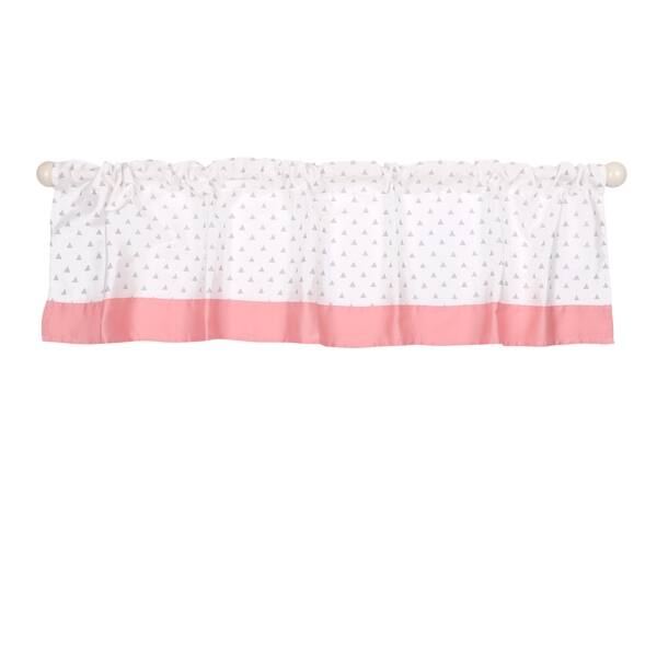 slide 1 of 1, The Peanut Shell Triangle Print Tailored Window Valance Coral/Grey