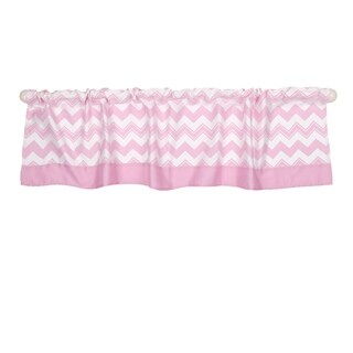 The Peanut Shell Chevron Tailored Window Valance in Pink