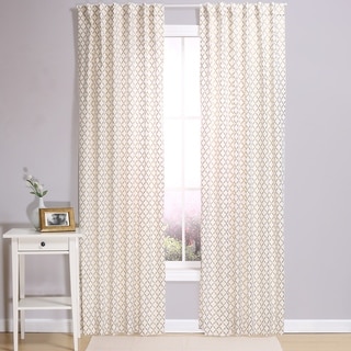 The Peanutshell Blackout Window Panel Pair in Gold Lattice