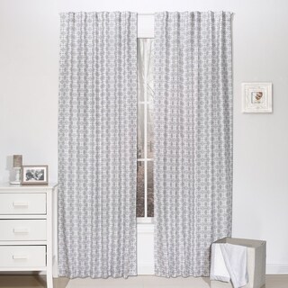 The Peanut Shell Geo Print Blackout Window Panel Pair in Grey