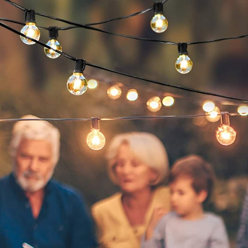 7.65m String Lights Outdoor Lights Hanging Lights for Garden Pergola Decks Cafe Market (25 Lights) - 30 feet