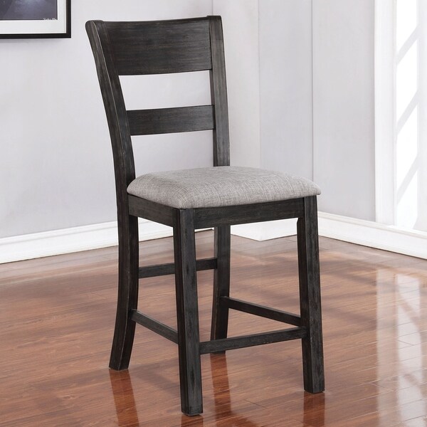 Shop Furniture of America Caza Rustic Black Counter Height Chairs Set