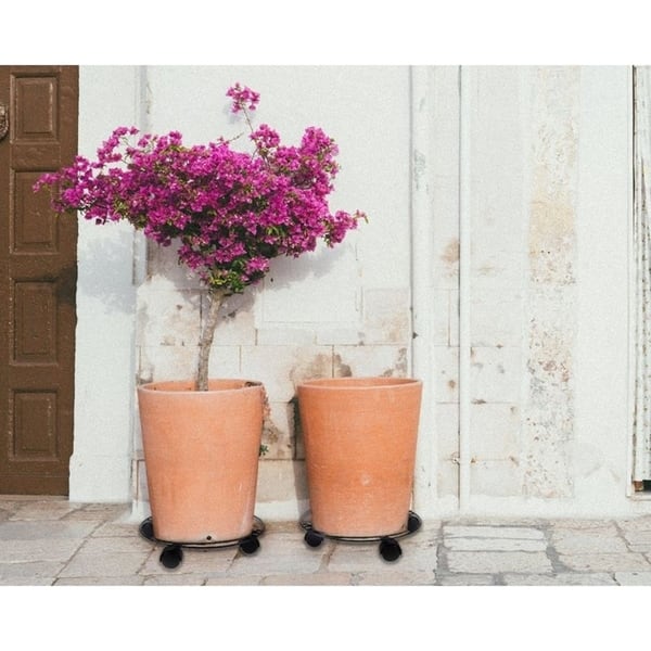Iron Plant Dolly on Round Rack Rustproof Flower Pot Stand Metal Plant Caddy  - Bed Bath & Beyond - 29126406