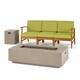 Option Teak + Green Cushion + Light Gray