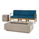 Option Teak + Blue Cushion + Light Gray