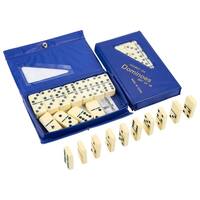 2 Pack 28 Pieces Classic Ivory Double Six Dominoes Set With Plastic Storage Case