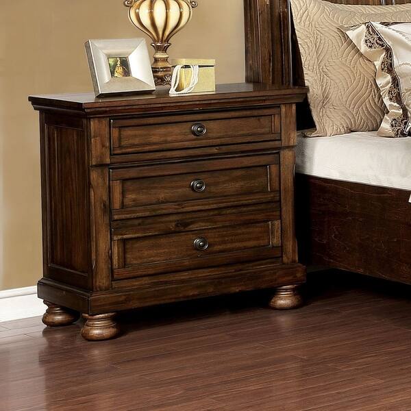 Furniture Of America Mallone Transitional Oak Solid Wood Nightstand On Sale Overstock 29126485