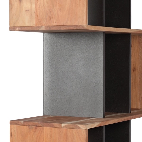 Shop Bassett Modern Handcrafted Acacia Wood Bookshelf By