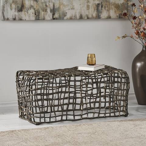 Engel Contemporary Handcrafted Aluminum Bench by Christopher Knight Home