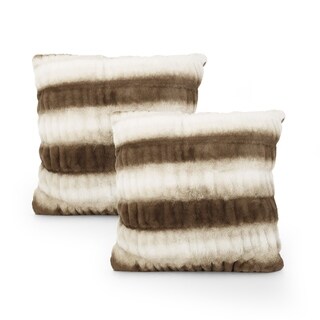 Fordham Modern Faux Fur Throw Pillow Mongolian Lamb Pillow Cover Pebble