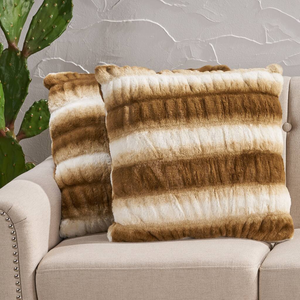 Fordham Modern Faux Fur Pillow Cover (Set of 2) by Christopher Knight Home