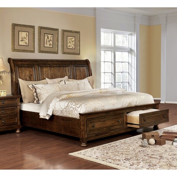 dark wood sleigh cot