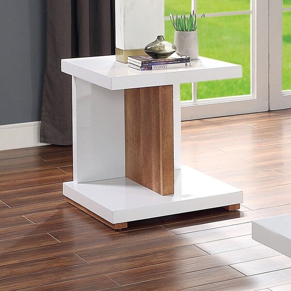 contemporary white end table