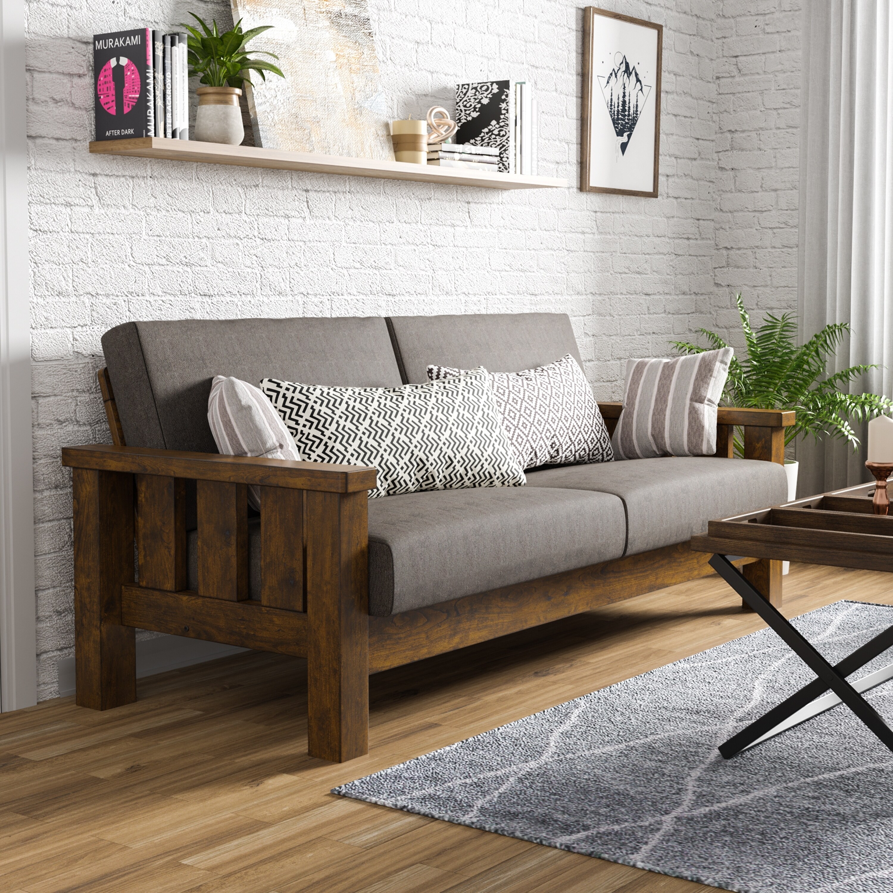 Carbon Loft Wellinghall Rustic Brown Oak Sofa On Carbon Loft Wellinghall Rustic
