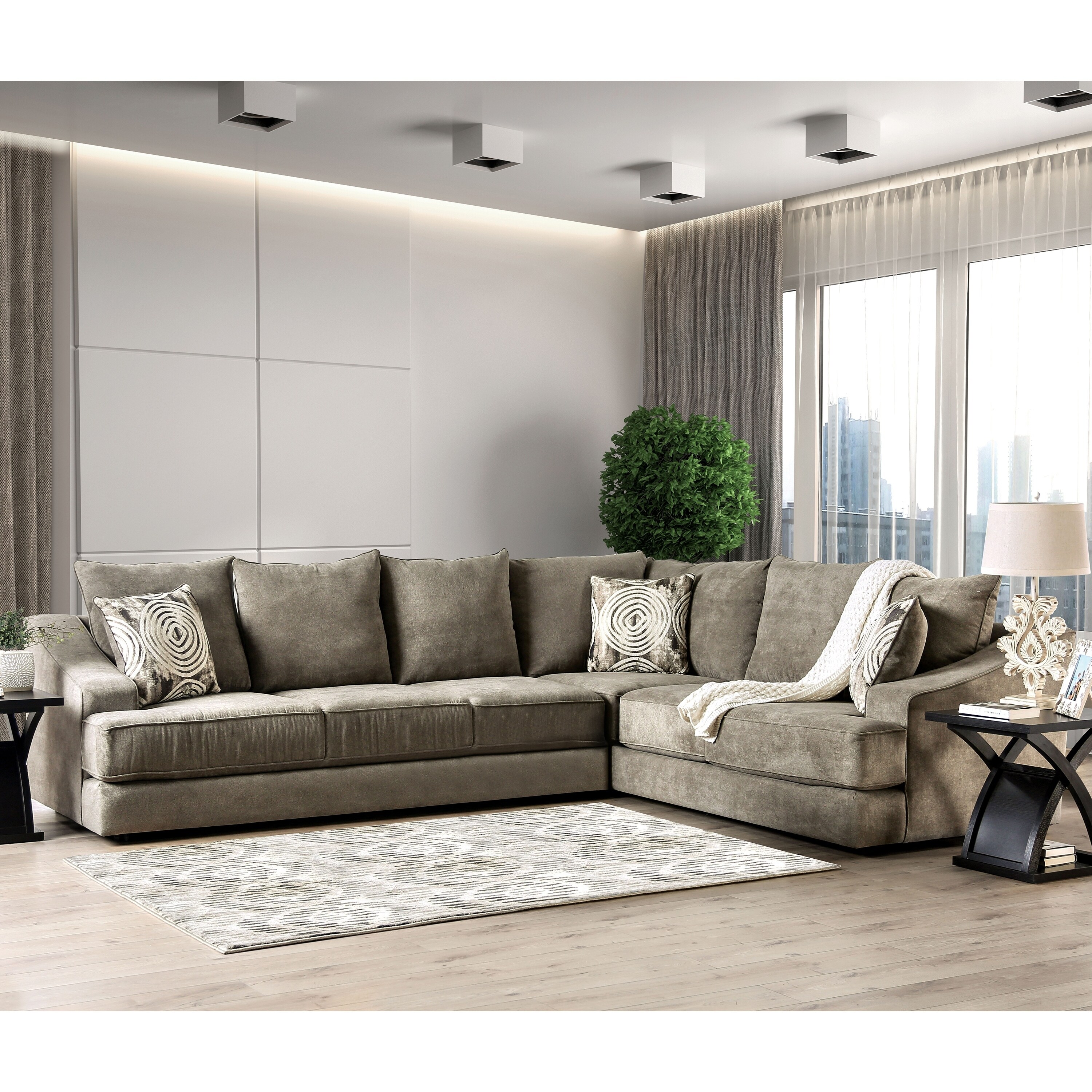 Furniture Of America Senn Contemporary Fabric L Shape Senn Contemporary Fabric L Shape