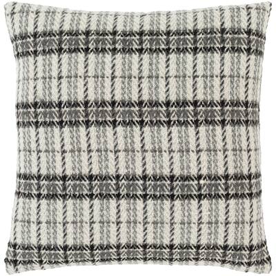 Addis Plaid Woven 20-inch Poly or Feather Down Filled Pillow