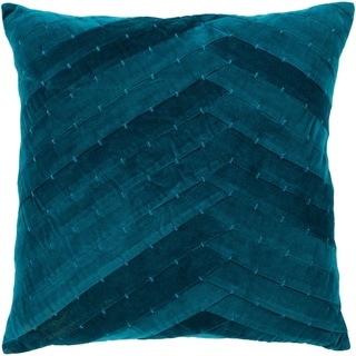 Evangeline Teal Stiched Velvet 18-inch Throw Pillow Cover