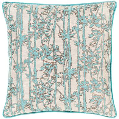 Brier Jacquard Floral 22-inch Poly or Feather Down Throw Pillow