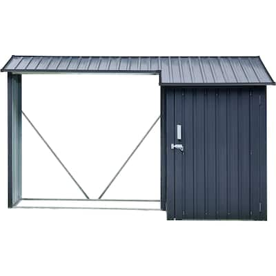 Hanover 2-in-1 Galvanized Steel Multi-Use Shed with Firewood Storage