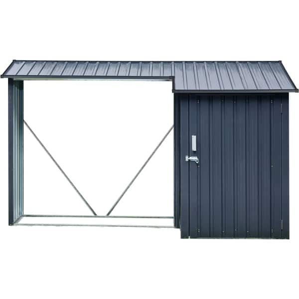 Hanover 2-in-1 Galvanized Steel Multi-Use Shed with Firewood