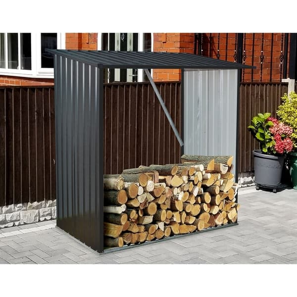 17 Inch Small Indoor/Outdoor Firewood Racks Bin Steel Log Carrier