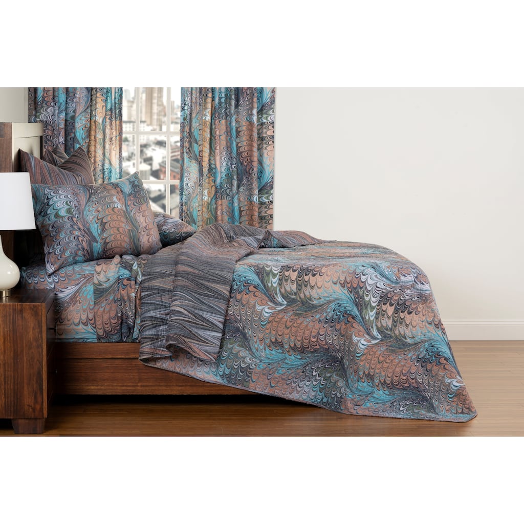 Porch & Den Lormar Multicolored Marbled Pattern Reversible Quilt