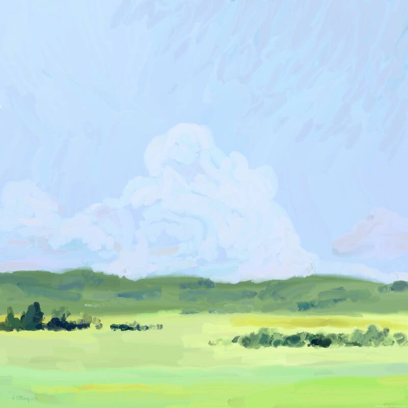 CANVAS Landscape Abstract Wide Open IV by Heather Craig Art Painting Reproduction - Multi-Color