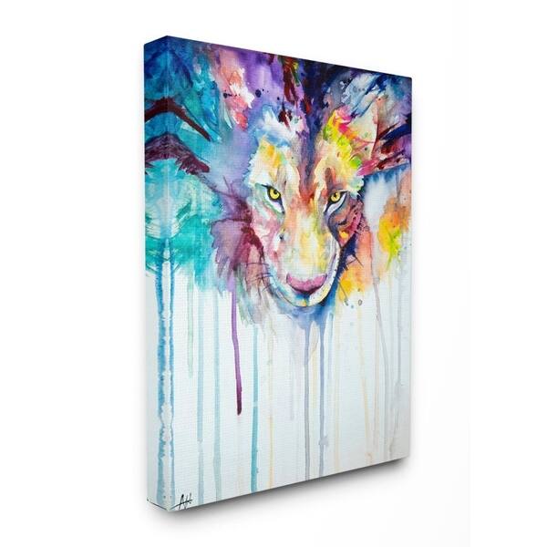 Shop Stupell Industries Cool Colorful Large Cat Lion Portrait