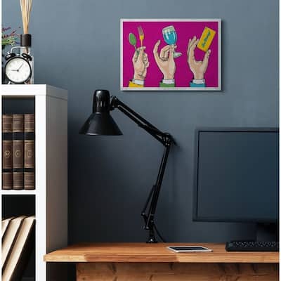 Stupell Industries Eat Drink Be Merry Neon Pink Comic Book Design Canvas Wall Art, Proudly Made in USA