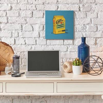 Stupell Industries Coffee Wisdom Vintage Comic Book Blue Yellow Design Canvas Wall Art, Proudly Made in USA