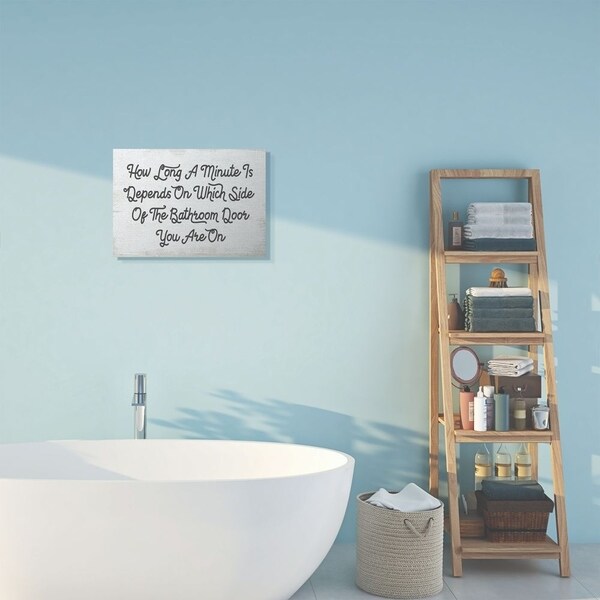 Stupell Industries Which Side Funny Bathroom Word Design Canvas Wall Art, Proudly Made in USA