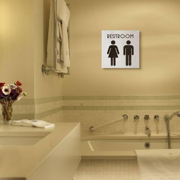 Shop Stupell Industries Vintage Restroom Black And White Wood