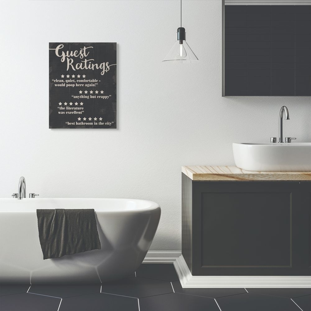 Stupell Guest Rating Five Star Bathroom Black Funny Word Design Canvas Wall  Art, Proudly Made in USA - Bed Bath & Beyond - 29129602