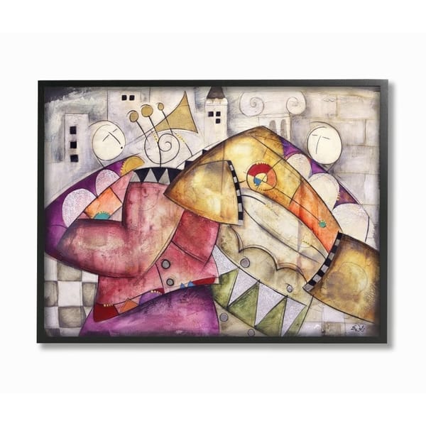 Shop Stupell Industries Colorful Geometry Abstract Trumpet Drums