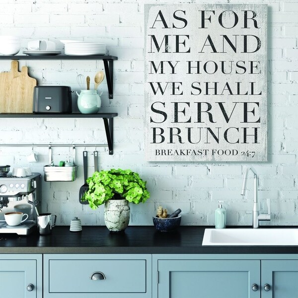 Stupell Shall Serve Brunch Funny Family Kitchen Word Design Canvas