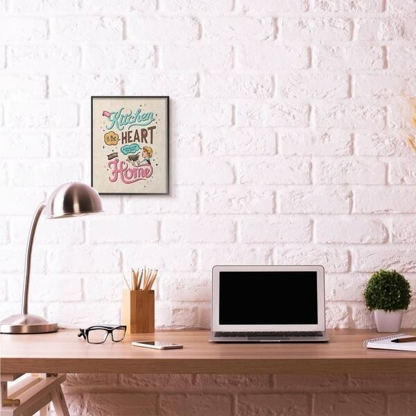 Shop Stupell Industries Kitchen Heart And Home Vintage Comic Book Word Design Black Framed Wall Art Proudly Made In Usa Overstock 29129740