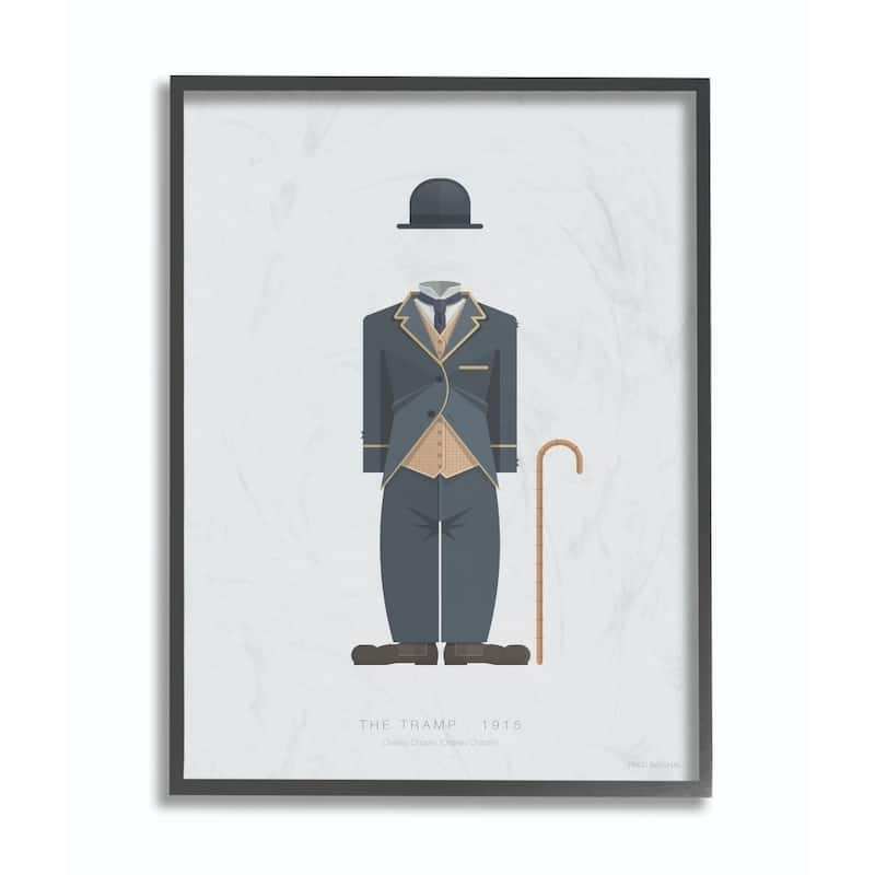 Stupell The Tramp Famous People Characters Fashion Design Black Framed ...