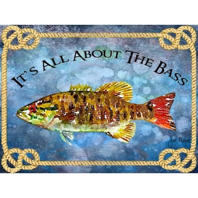 CANVAS All About the Bass Quote Fish by Jill Meyer Graphic Art - Multi-Color
