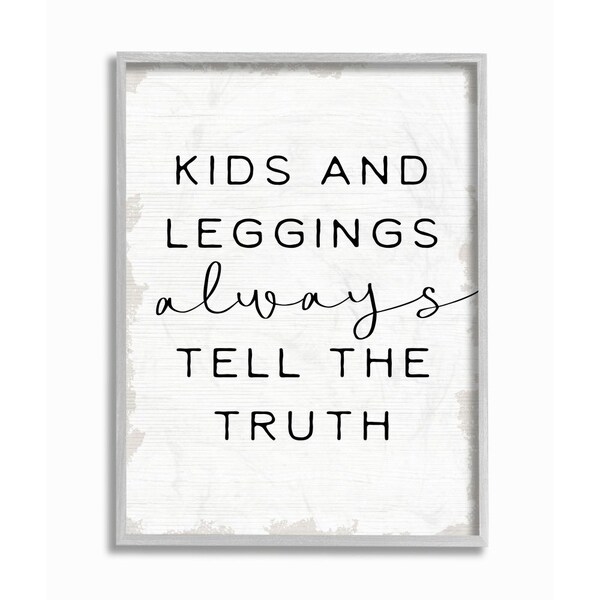 stupell industries tell the truth funny family word design gray framed wall art proudly made in usa family word design