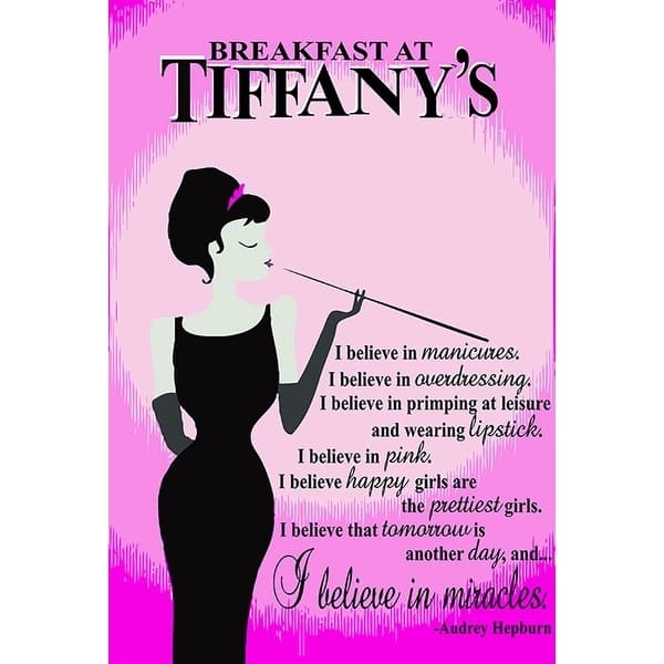 CANVAS Audrey Hepburn Breakfast at Tiffany's Quote Graphic Art on - 18 ...