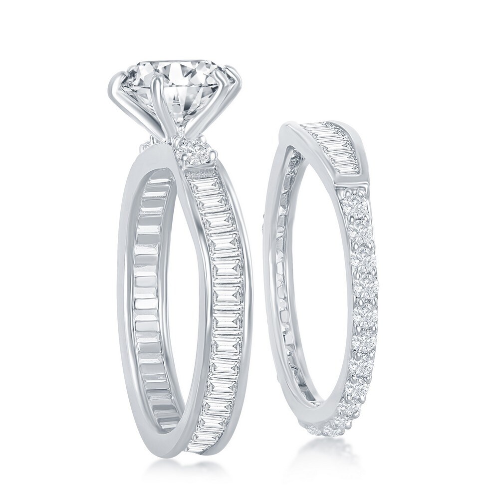 8 Womens 925 Sterling Silver Cubic Zirconia Round 7mm Ring
