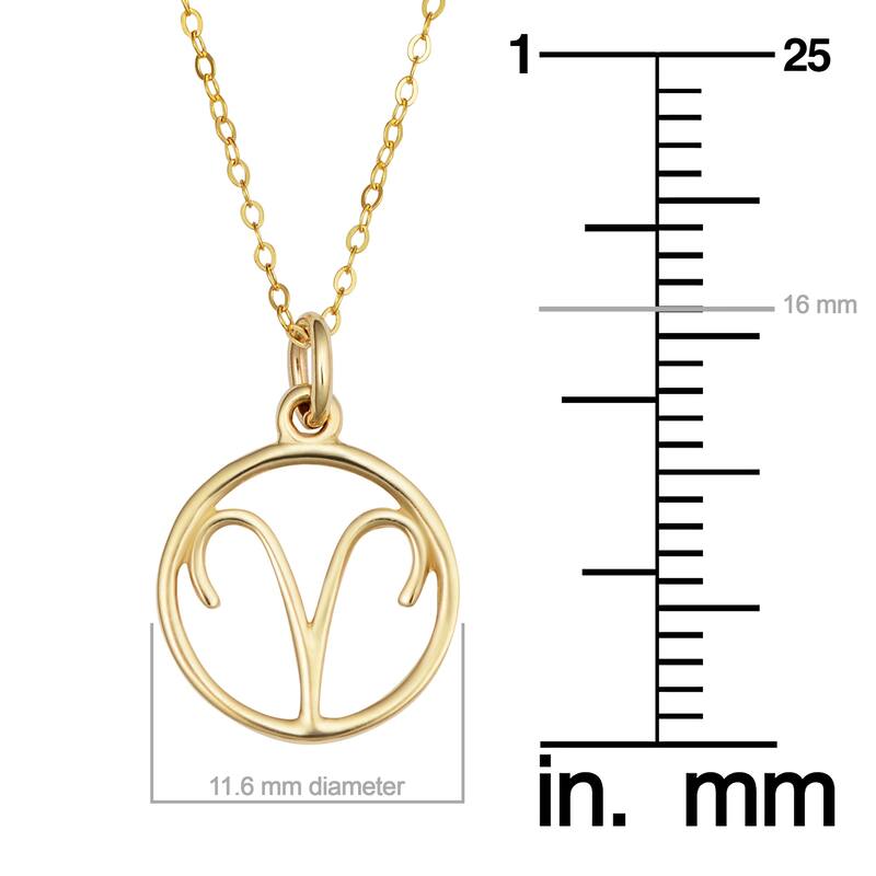 14k Yellow Gold Constellation Zodiac Sign Pendant Necklace (17 inches)