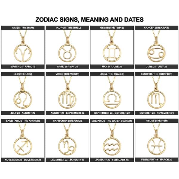 horoscope necklace gold