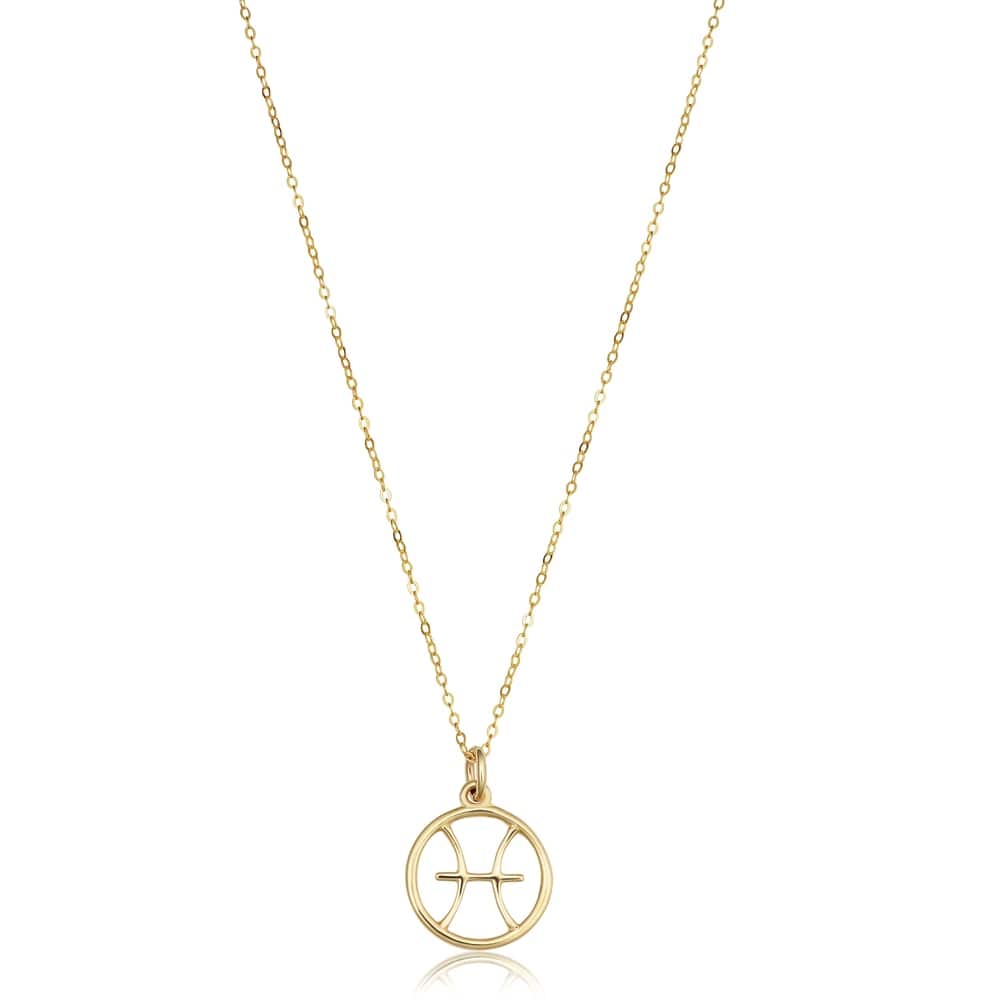 14k Yellow Gold Constellation Zodiac Sign Pendant Necklace (17 inches)