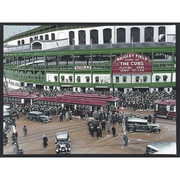 CANVAS Wrigley Field by Darryl Vlasak SPORTS ART Painting Reproduction - 24 x 18